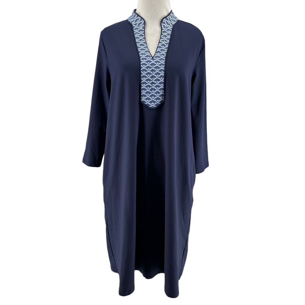 J.‎ Mclaughlin Women's Navy Catalina Cloth 3/4 Sleeve Carmine Dress Size Small